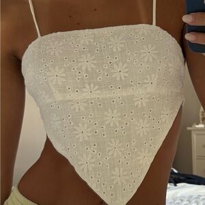 White Eyelet Lace Top